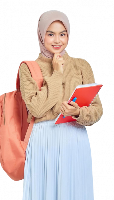 smiling-young-asian-muslim-woman-student-brown-sweater-with-backpack-holding-book-thinking-about-something-isolated-white-background-back-school-concept_509243-4915